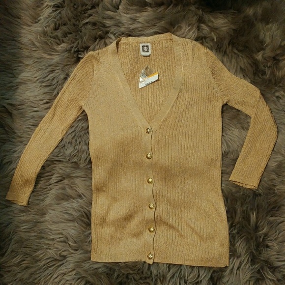 gold cardigan sweater